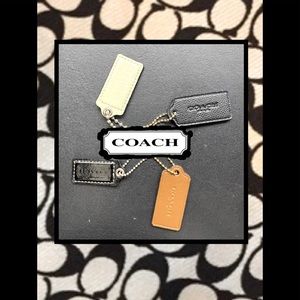 Set of 4 COACH key fob / keychain / bag tag /charms BLACK CREAM SM BLACK BROWN